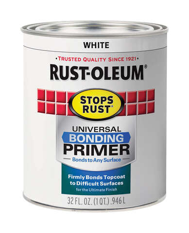 Rust-Oleum Stops Rust White Flat Water-Based Bonding Primer 1 qt, Pack of 2