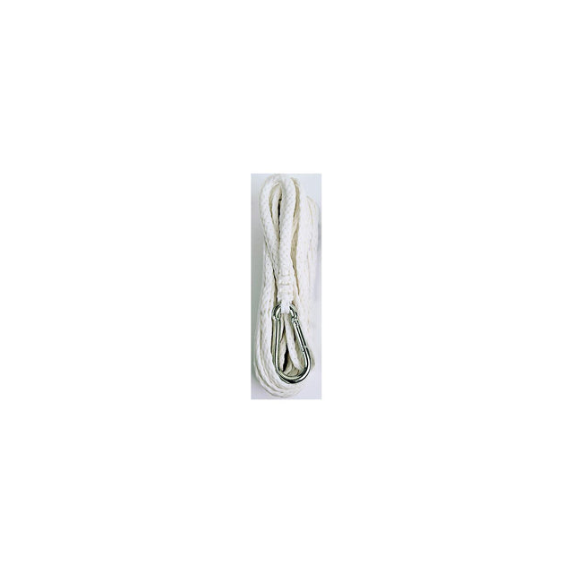 Attwood Hollow Braid Polypropylene Anchor Line w/Hook, 1/4 x 50' White