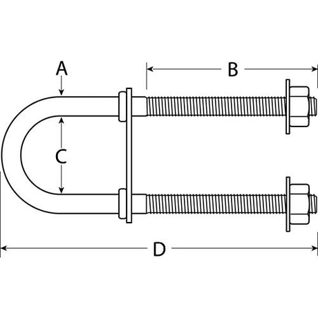 Attwood Bow Eye U-Bolt 1/2"-13 x 3-1/4"