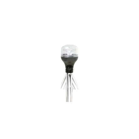 Attwood 5557P12A7 2NM LED All-Round Fold-Down Light with Lightarmor Base & Aluminum Pole, 12"