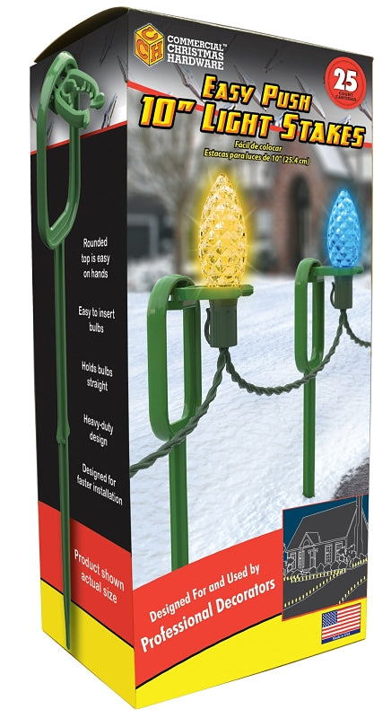 Adams Easy Push 258464 Light Stake, 10 in L, Green, Pack of 10