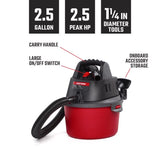 Craftsman CMXEVBE172501 2.5 gal Corded Wet/Dry Vacuum Tool Only 3 amps 120 V 2.5 HP