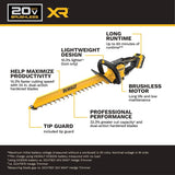 DEWALT MAX XR DCHT826P1 Hedge Trimmer Kit, Battery Included, 5 Ah, 20 V, 1 in Cutting Capacity, 24 in L Blade