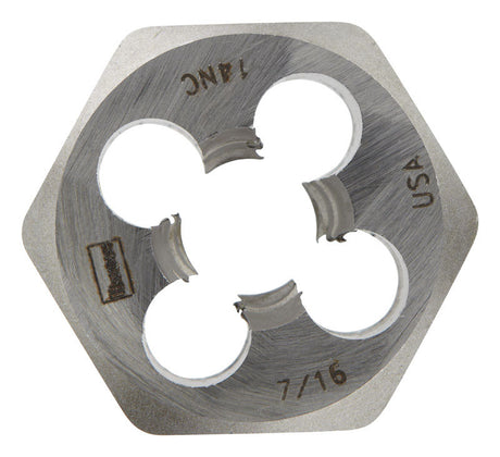 Irwin Hanson High Carbon Steel SAE Hexagon Die 7/16 in. 1 pc