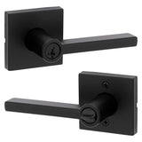 Kwikset Signature Series 740HFL SQT 514 SMT Entry Lever, Matte Black, Zinc, Residential, Re-Key Technology: Smart Key