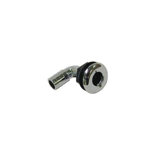 T-H Marine Brite Plate Chrome Plated 90 Degree Thru Hull For Hose