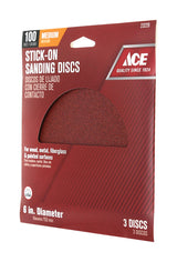 Ace 6 in. Aluminum Oxide Adhesive Sanding Disc 100 Grit Medium 3 pk, Pack of 5