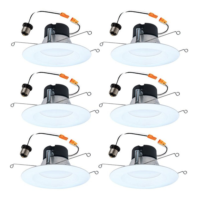 Halo LT56 Series LT56079FS1EWHR6PK Downlight, 8.75 W, 120 V, LED Lamp, Plastic, Matte