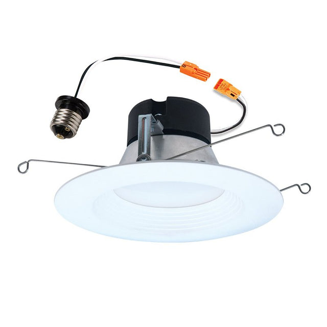 Halo LT56079FS1EWHR Retrofit Recessed Light Fixture with Baffle, 6.97 W, 120 V, LED Lamp, Plastic, Matte