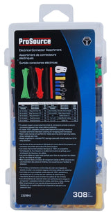 ProSource 60208 Electrical Connector Assortment, Red, Yellow, Blue, Green & Black, Tin Plated