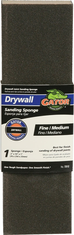 Gator 7312 Sanding Sponge, 10 in L, 3 in W, Fine, Medium