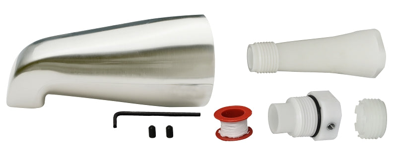 Plumb Pak PP825-33BN Bathtub Spout, 16-1/4 in L, Brushed Nickel