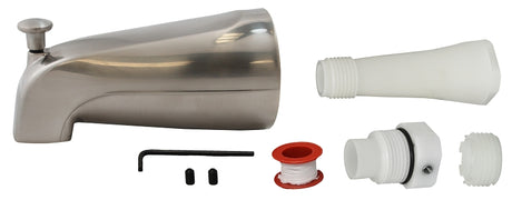 Plumb Pak PP825-35BN Bathtub Spout, 16-1/2 in L, Brushed Nickel