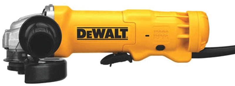 DEWALT DWE402 Small Angle Grinder, Includes: (1) 2-Position Side Handle, (1) 4-1/2 in One-Touch (T27) Guard