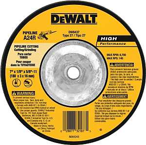 DEWALT DW8437 Grinding Wheel, 7 in Dia, 1/8 in Thick, 5/8-11 in Arbor, 24 Grit, Very Coarse, Aluminum Oxide Abrasive