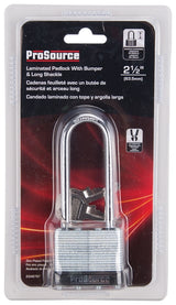 ProSource HD00040L-3L Padlock, Long Shackle, 1/4 in Dia Shackle, 2-3.4 in H Shackle, Steel Shackle, Steel Body