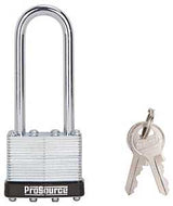 ProSource HD00040L-3L Padlock, Long Shackle, 1/4 in Dia Shackle, 2-3.4 in H Shackle, Steel Shackle, Steel Body