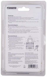 ProSource HD00030-3L Padlock, Standard Shackle, 7/16 in Dia Shackle, 2 in H Shackle, Steel Shackle, Steel Body