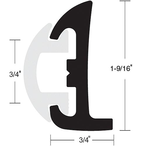 Black Semi-Rigid Rubrail w/Inser
