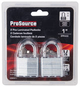 ProSource HD00012-D-3L Padlock Set, Standard Shackle, 1/4 in Dia Shackle, 1-1/4 in H Shackle, Steel Shackle, Steel Body