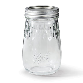Ball 1440061199 Flute Canning Jar, 16 oz Capacity, Metal, Pack of 4