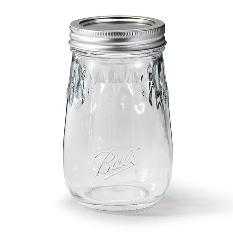 Ball 1440061199 Flute Canning Jar, 16 oz Capacity, Metal, Pack of 4