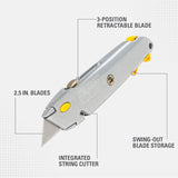 Stanley QuickChange 6-3/8 in. Retractable Utility Knife Gray 1 pk