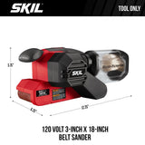 SKIL 6 amps 3 in. W X 18 in. L Corded Belt Sander
