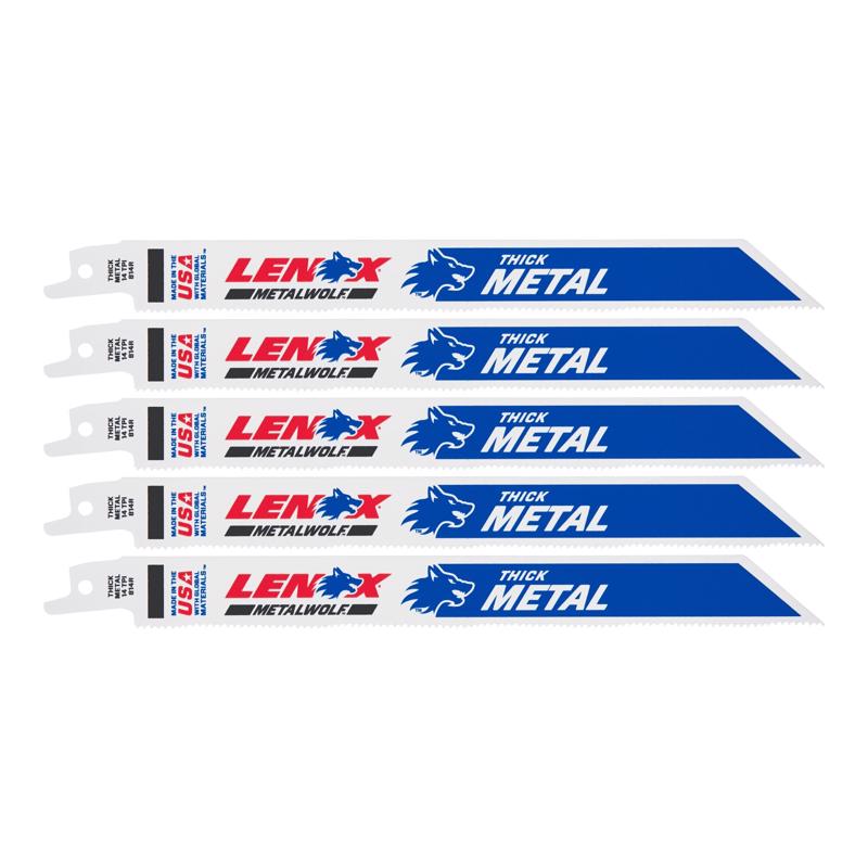 Lenox METALWOLF 8 in. Bi-Metal WAVE EDGE Reciprocating Saw Blade 14 TPI 5 pk