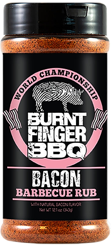 Burnt Finger BBQ OW85571 BBQ Rub, Bacon, 12.1 oz Bottle