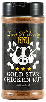 Loot N' Booty BBQ OW88251 Gold Star Rub, 13 oz Bottle