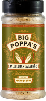 Big Poppa's OW86155-C BBQ Seasoning, Jallelujah Jalapeno, 14.2 oz Shaker