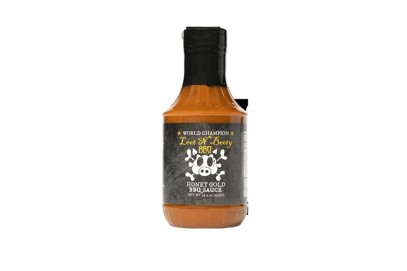 Loot N' Booty BBQ LB02108 BBQ Sauce, Honey Gold, 19.5 oz Bottle