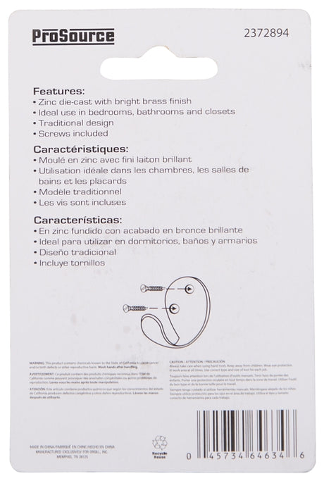 ProSource 20338BBX Square Corner Door Hinge, Steel, Polished Brass, Loose Pin, 180 deg Range of Motion