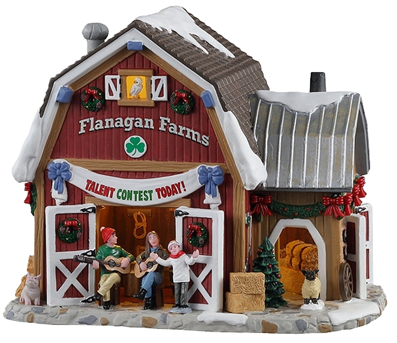 Lemax 15757 Talent Contest Flanagan's Barn Figurine, Pack of 4