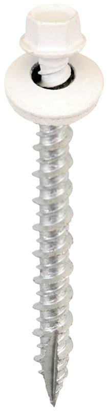 Acorn International SW-MW1425W250 Screw, #14 Thread, 2-1/2 in L, High-Low Thread, Hex Drive, 250/BAG, White