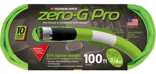 Zero-G Teknor Apex Series 4300-100 Coiled Hose, 100 ft L, 1800 lbf Pressure Class, Green