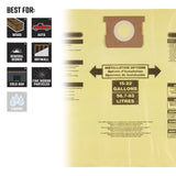 Craftsman 1 in. L X 7 in. W Wet/Dry Vac Filter Bag 15-22 gal 2 pc