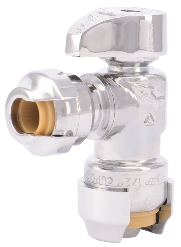 SharkBite 23048-0000LF Stop Valve, 1/2 x 1/4 in Connection, Compression, 200 psi Pressure, Brass Body