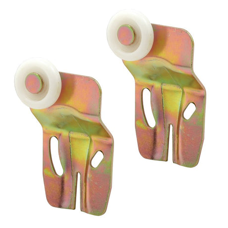 Prime-Line N 6505 Roller Assembly, 7/8 in Dia Roller, 1/4 in W Roller, Steel, Brown, 1-Roller, 60 lb, Side Mounting