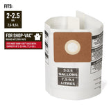 Craftsman 2 in. L X 8 in. W Wet/Dry Vac Filter Bag 2 to 2-1/2 gal 3 pc