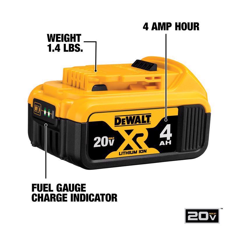DeWalt 20V MAX XR DCB204 4 Ah Lithium-Ion Battery 1 pc