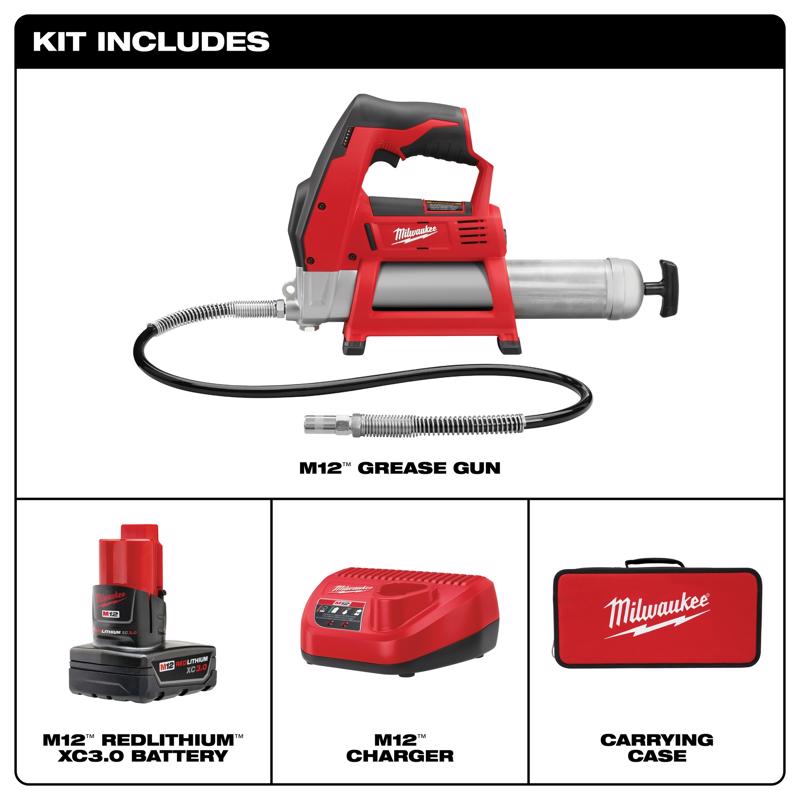 Milwaukee M18 2446-21XC Grease Gun Kit, 8000 psi Pressure