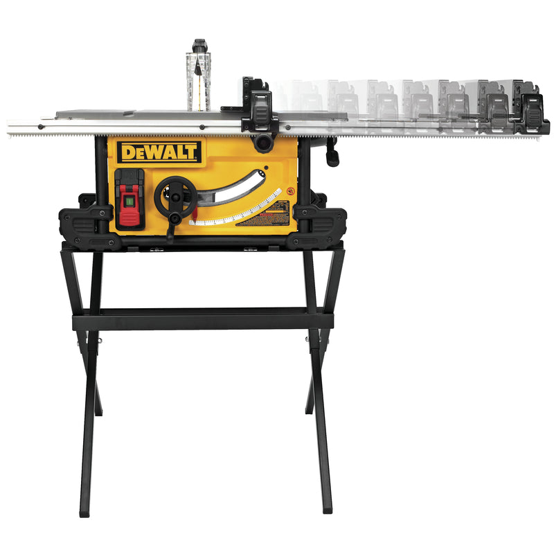 DEWALT DWE7491X Table Saw with Scissor Stand, 120 VAC, 15 A, 10 in Dia Blade, 5/8 in Arbor, 4800 rpm Speed