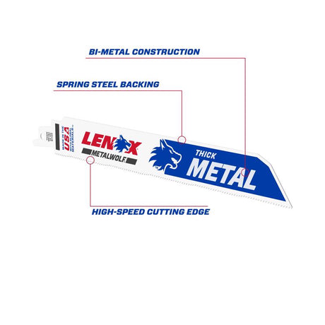 Lenox METALWOLF 9 in. Bi-Metal WAVE EDGE Reciprocating Saw Blade 14 TPI 2 pk