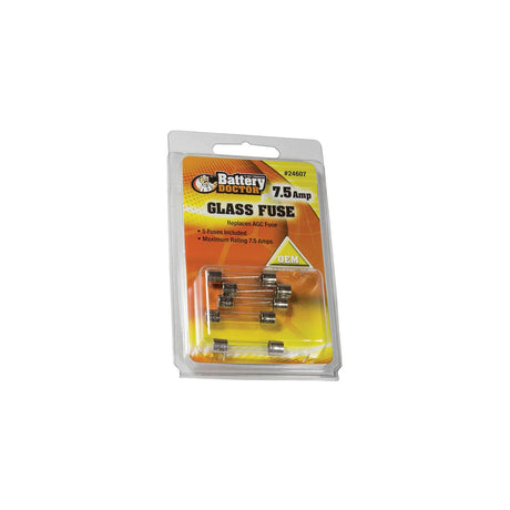 Battery Doctor AGC Glass Fuse, 7.5A, 5/Pk