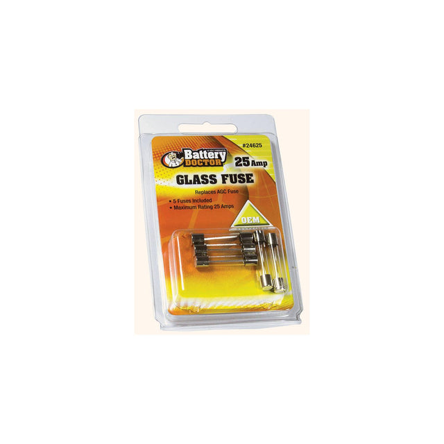 Battery Doctor AGC Glass Fuse, 25A, 5/Pk