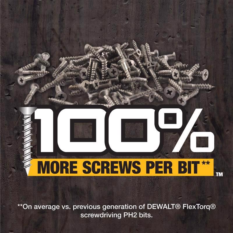 DeWalt FLEXTORQ Phillips #2 X 6 in. L Screwdriver Bit Steel 1 pc