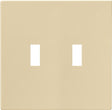 Eaton Wiring Devices PJS2V Wallplate, Mid-Size, 4-7/8 in L, 4.94 in W, 2-Gang, Polycarbonate, Ivory, High-Gloss