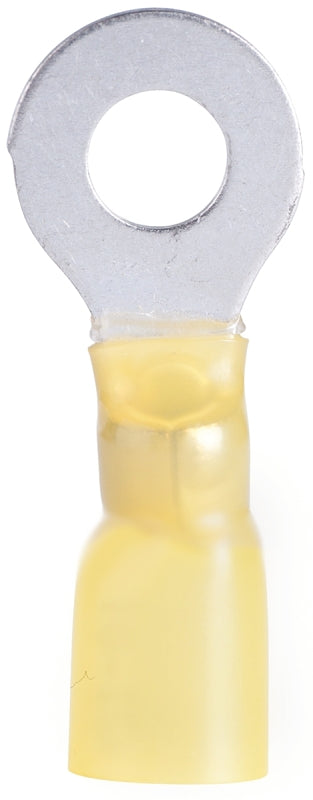 Gardner Bender Xtreme AMT-108 Heat-Shrink Ring Terminal, 600 V, 12 to 10 AWG Wire, 1/4 in Stud, Nylon Insulation, Yellow
